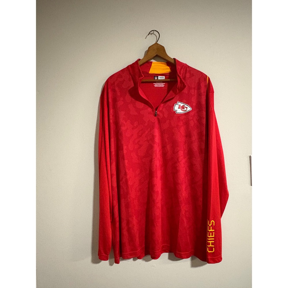 NFL‎ Team Apparel Kansas City Chiefs Mens 2XL Quarter Zip Pullover Red M1011457